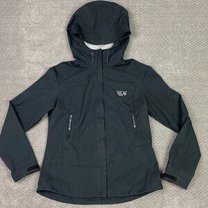 Mountain Hardwear Jacket Women's Large Black Hooded Fleece Lined